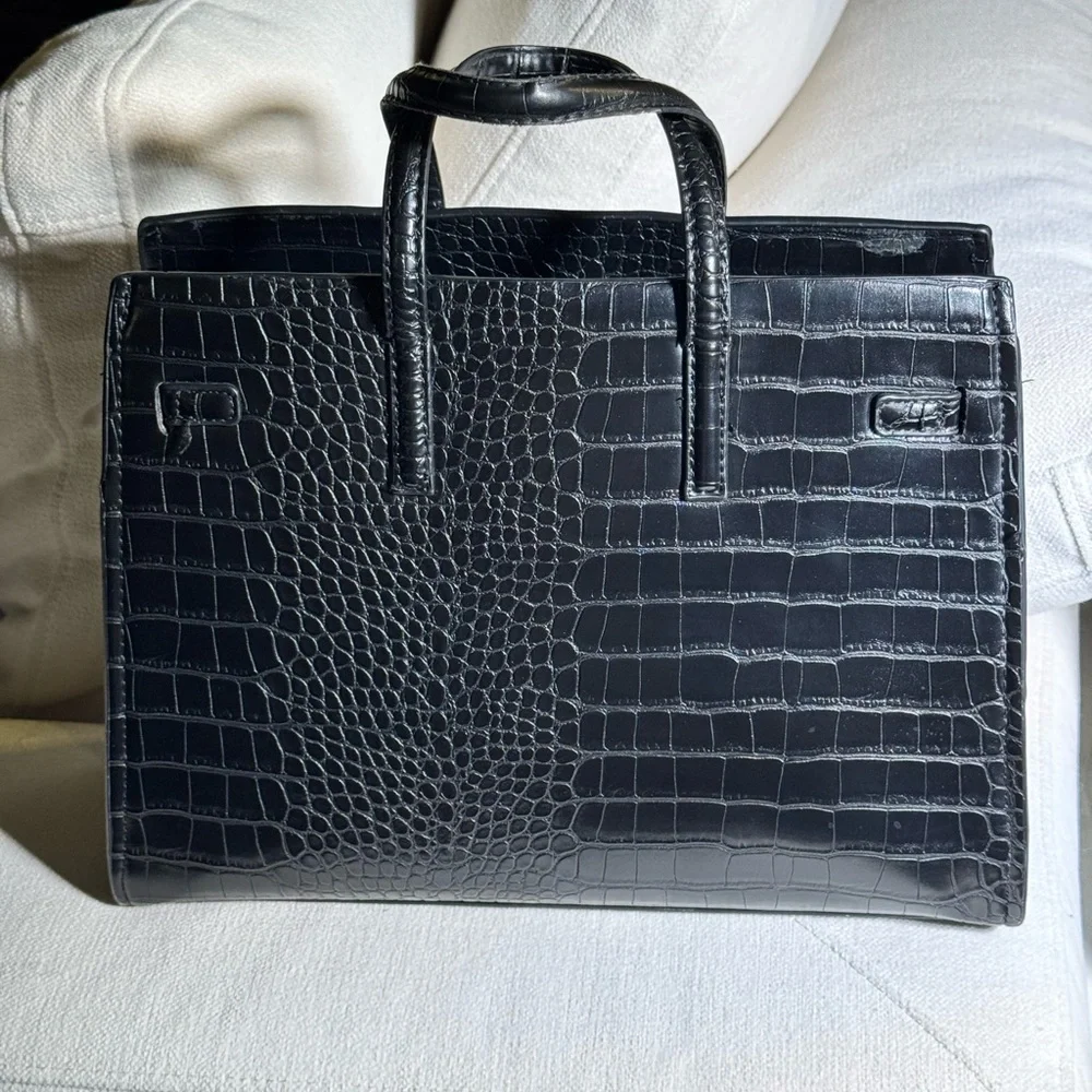 MANGO Black Crocodile-Embossed - Picture 2 of 7
